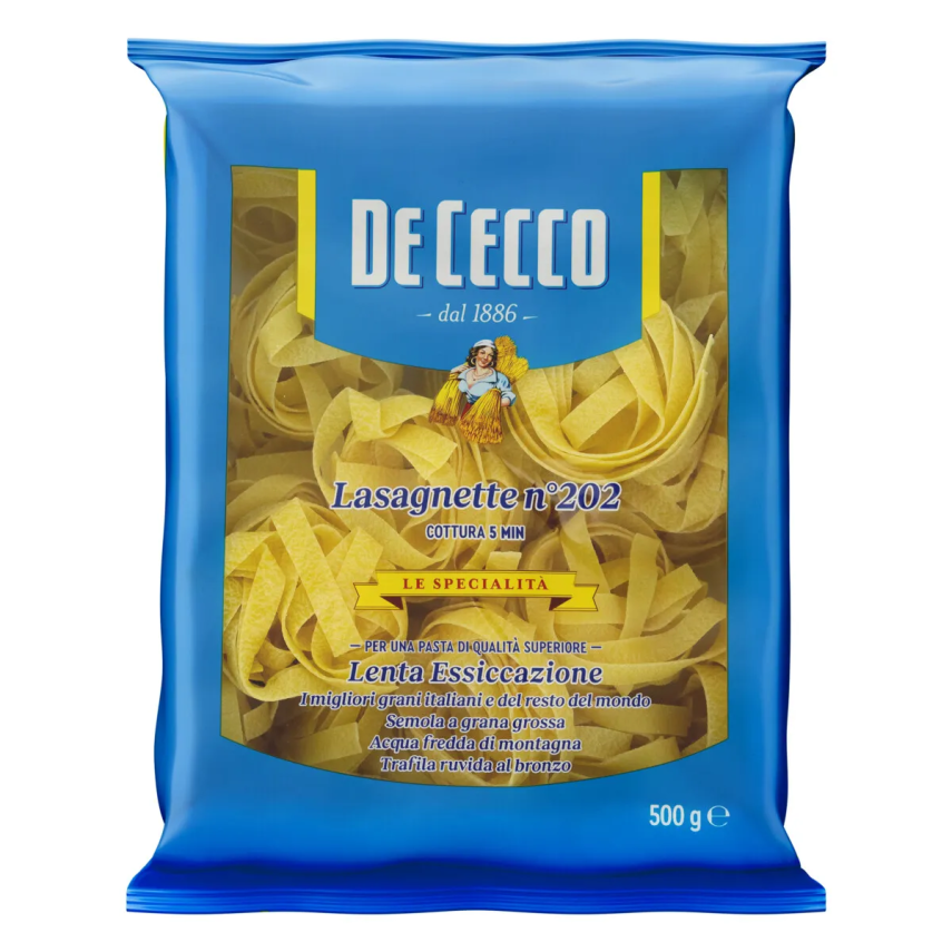 Macarrão Italiano Lasagnette Nidi Sêmola DE CECCO 500g