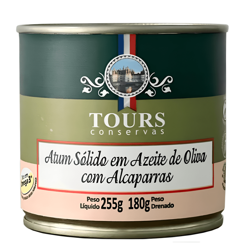 Atum Sólido em Azeite de Oliva com Alcaparras TOURS 255g