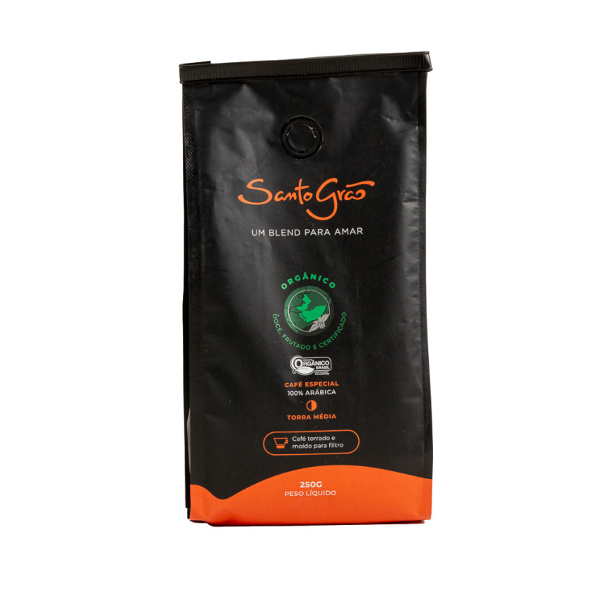 Café Especial Torrado e Moído Orgânico SANTO GRÃO 250g
