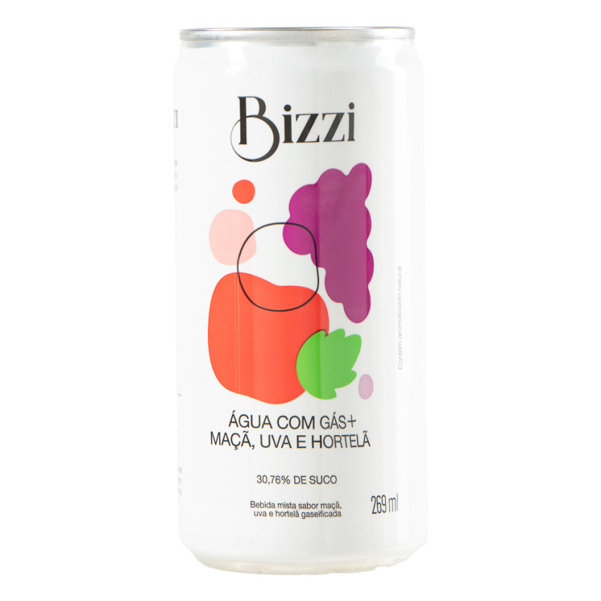 Água Com Gás Sabor Uva e Hortelã BIZZI 269ml