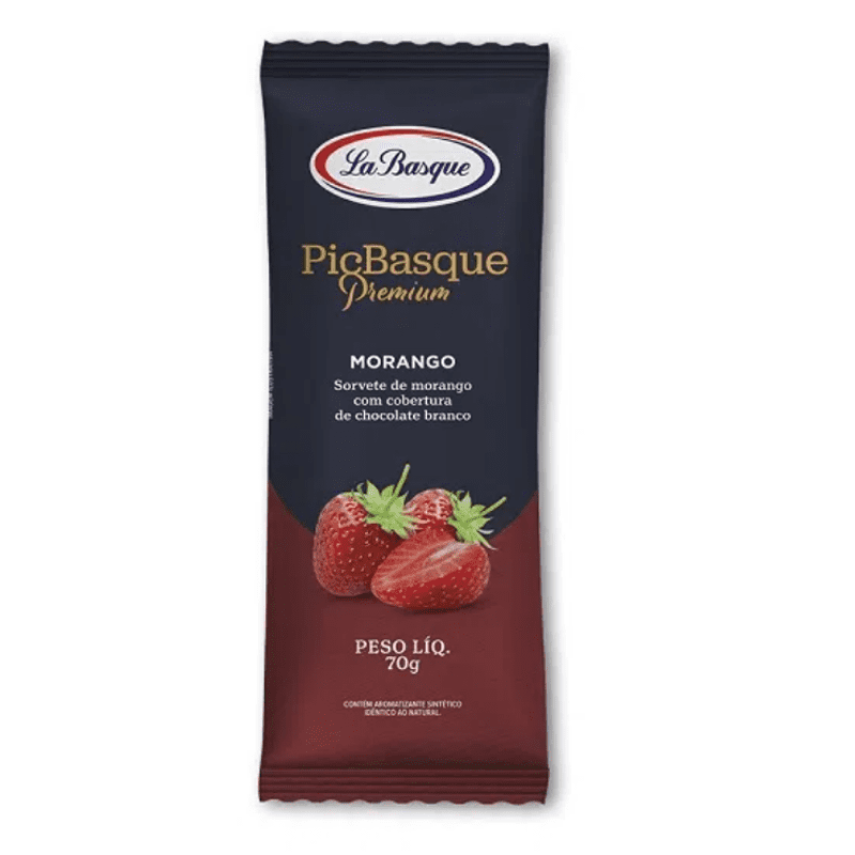 Picolé Premium Morango LA BASQUE 70g