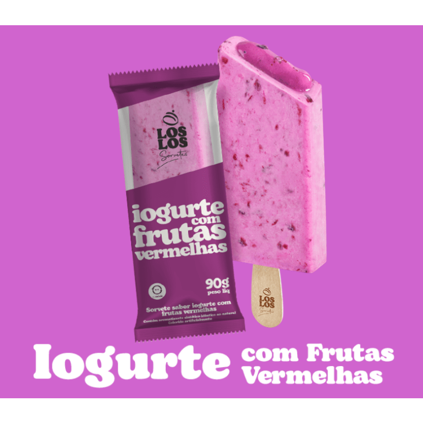 Picolé Iogurte com Frutas Vermelhas LOS LOS 90g