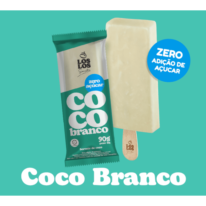 Picolé Coco Branco Zero Açúcar LOS LOS 90g