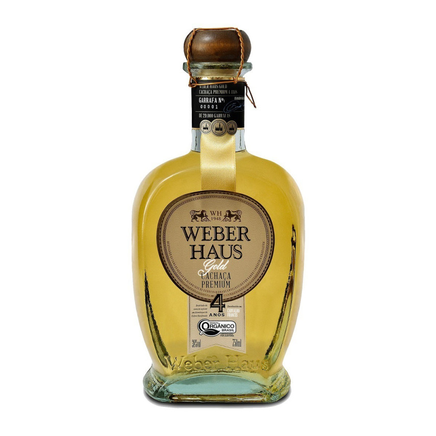 Cachaça Premium Gold Orgânica WEBER HAUS 750ml