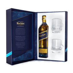 Kit Whisky Blue Label com 2 Copos JOHNNIE WALKER 750ml