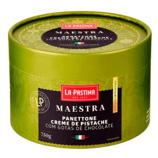 Panettone Creme de Pistache com Gotas de Chocolate LA PASTINA 750g