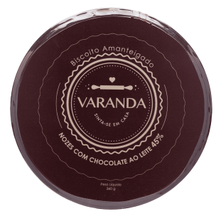 Biscoito Amanteigado Nozes com Chocolate ao Leite 45% VARANDA 360g