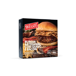 Hambúrguer Artesanal Com Queijo e Bacon WESSEL 400g