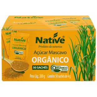 Açúcar Mascavo Orgânico 50 saches NATIVE 200g