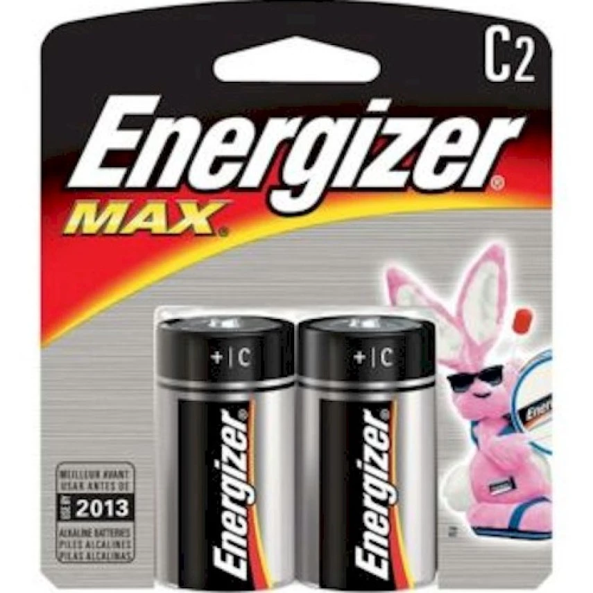Pilha Alcalina Média Max C ENERGIZER 2 Unidades