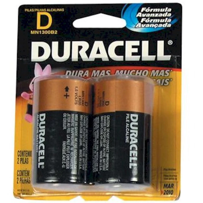Pilha Alcalina Grande D DURACELL 2 unidades