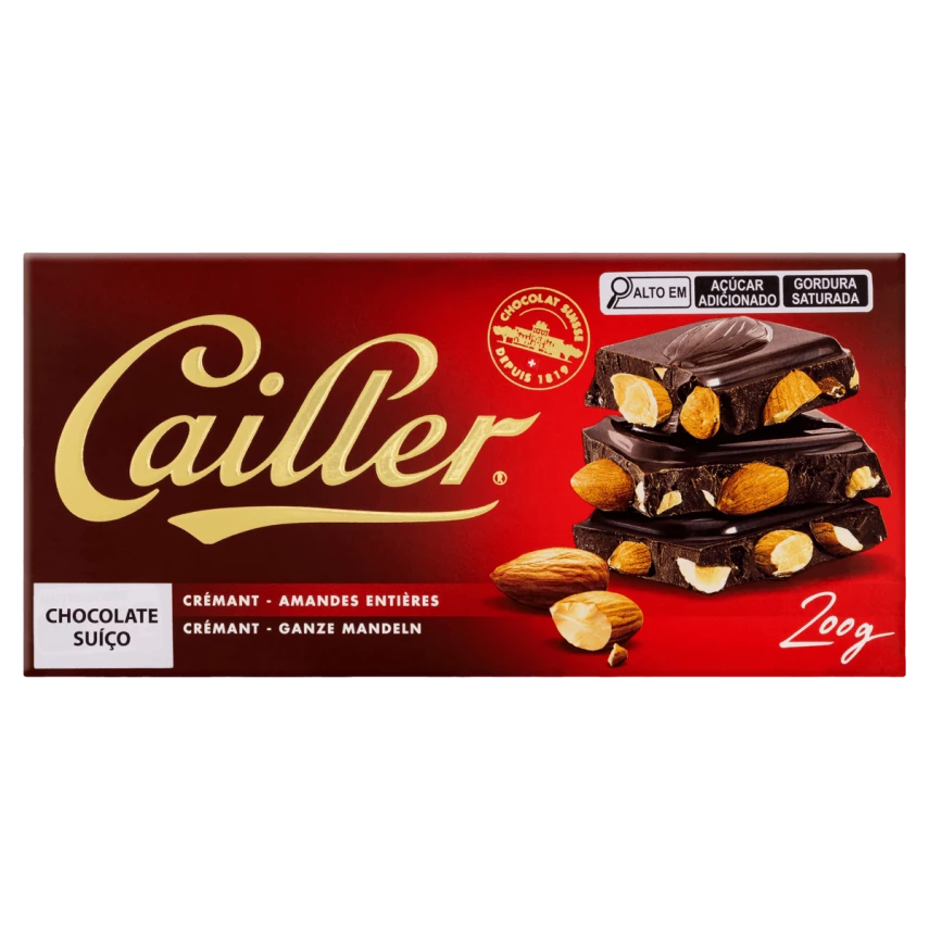 Chocolate Aut Lait Cremant Amandes En CAILLER 200g