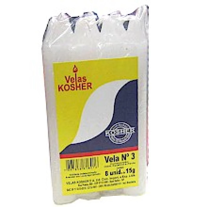 Vela N.3 KOSHER Com 8 unidades de 16g