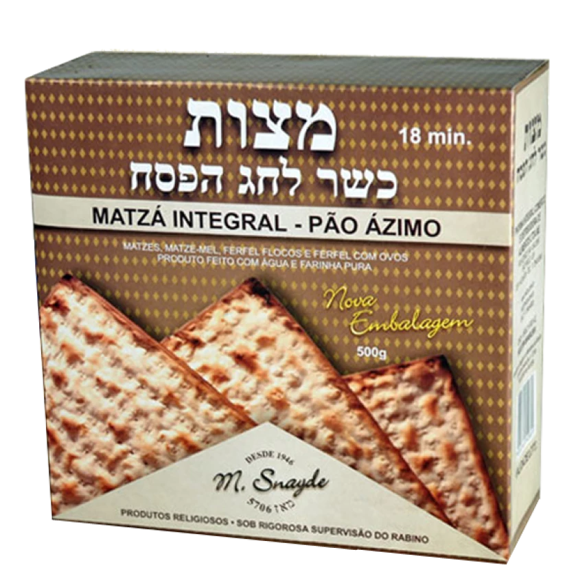 Pão Ázimo Matzá Integral M Snayde 500g