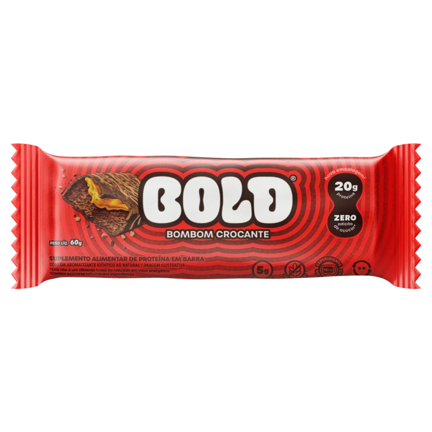 Barra de Proteína de Bombom Crocante BOLD 60g