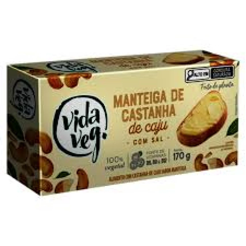 Manteiga de Castanha de Caju com Sal em Tablete VIDA VEG 170g