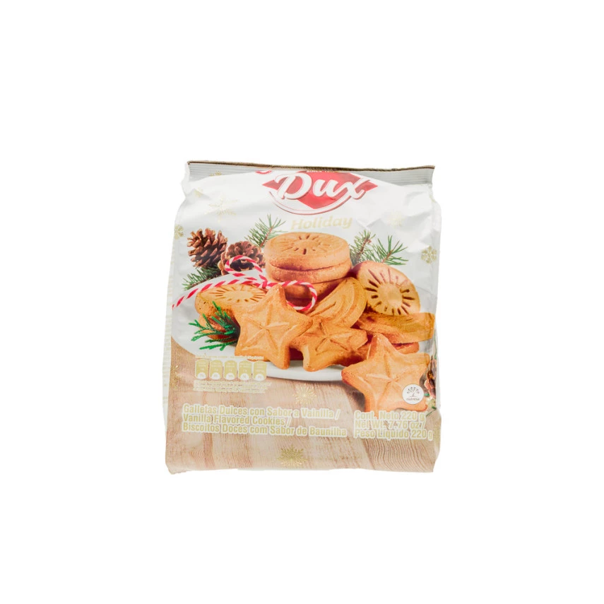 Biscoitos Doces Sabor Baunilha Holiday DUX 220g