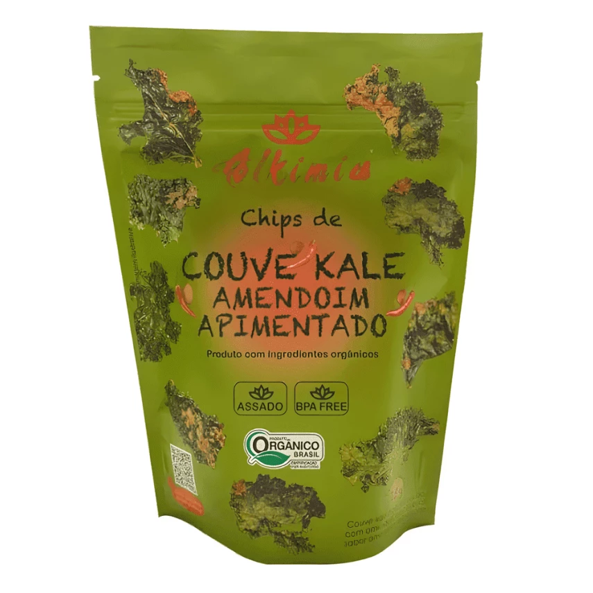 Chips Couve Kale Orgânico Amendoim Apimentado ALKIMIA