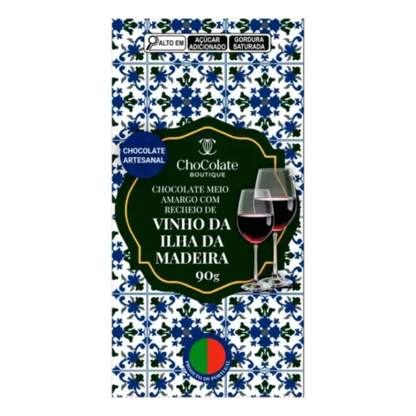 Chocolate Meio Amargo Recheado Vinho da Ilha de Madeira BOUTIQUE 90g