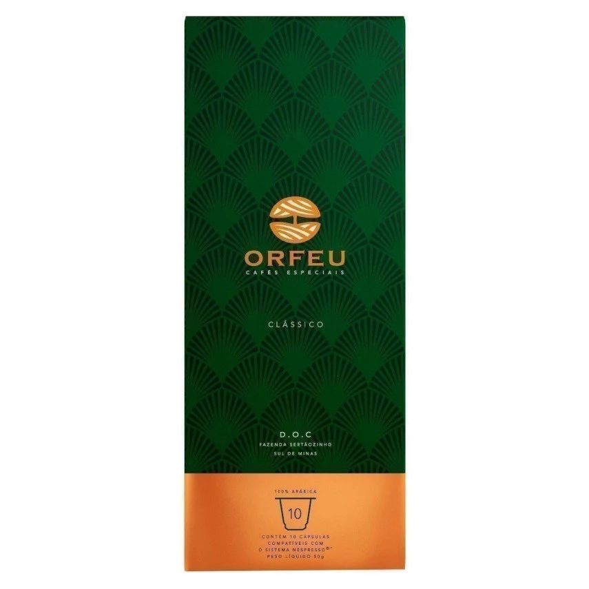 Cápsulas de Café Clássico com 10 Unidades ORFEU 50g