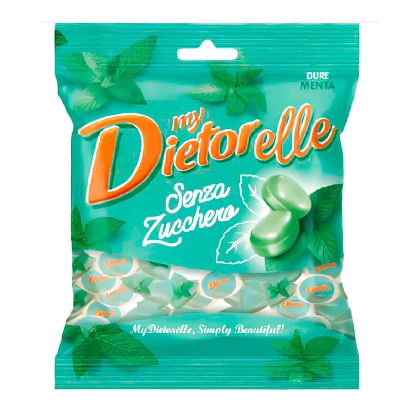 Bala Vegana sabor Menta sem açúcar DIETORELLE 70g