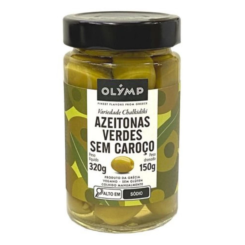 Azeitonas verdes sem caroço OLYMP 150g