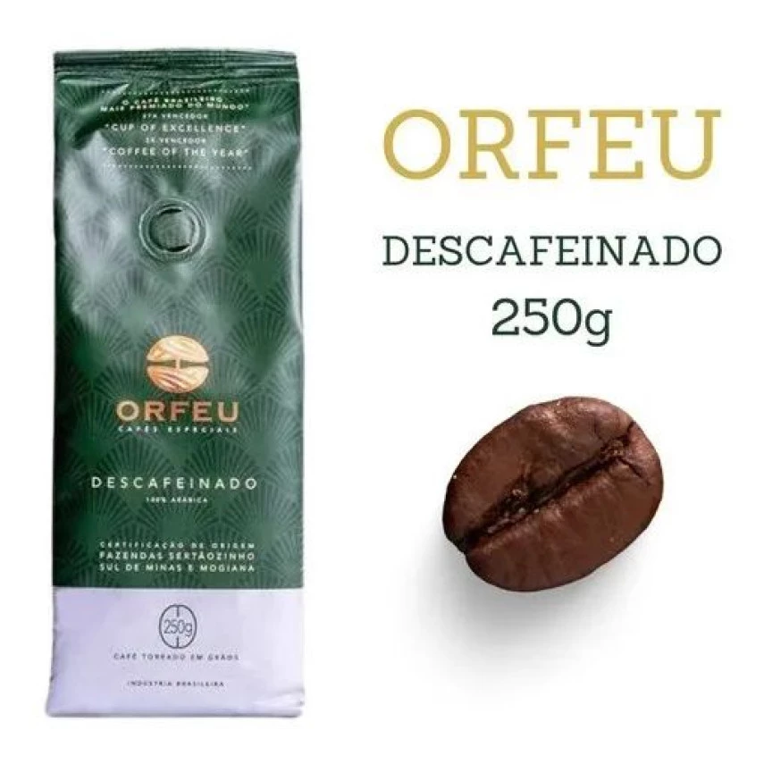Cafe Orfeu Torrado Em Grao Descafeinado 250g 1