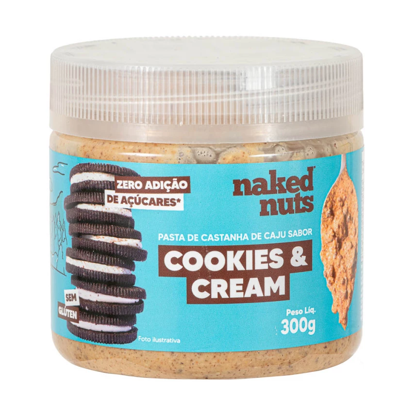 Pasta de castanha de caju de cookies & cream NAKED NUTS 300g