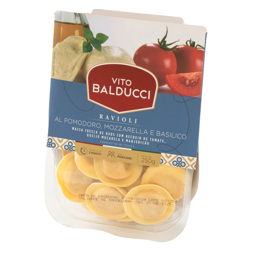 Massa Fresca Ravióli de Tomate com Mussarela e Manjericão VITO BALDUCCI 250g