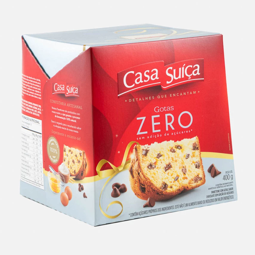 Panettone Gotas de Chocolate Zero CASA SUÍÇA 400g