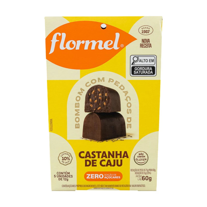 Bombom com Castanha de Caju FLORMEL 60g