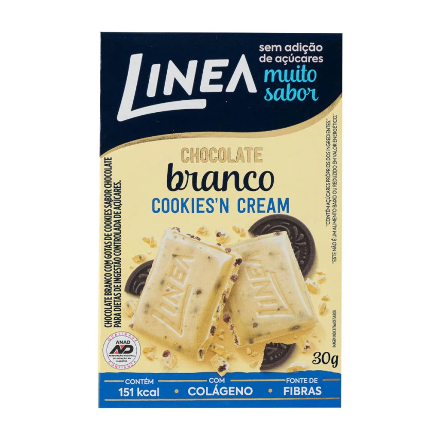Chocolate Branco Cookies Cream Zero LINEA 30g