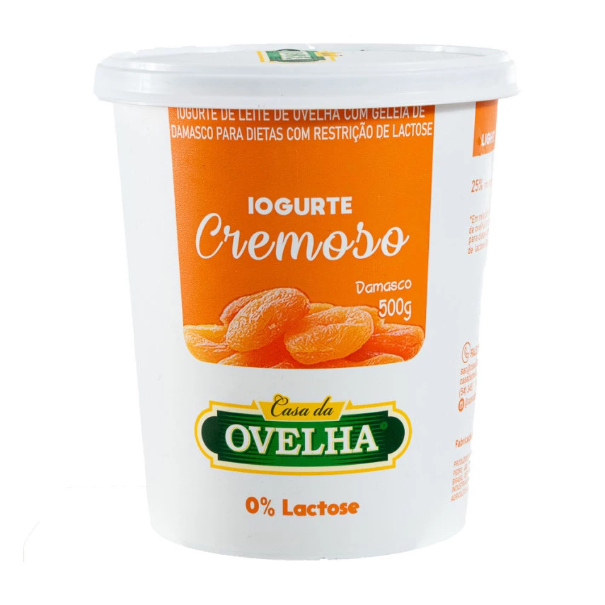 Iogurte cremoso de Damasco Light CASA DA OVELHA 500g 