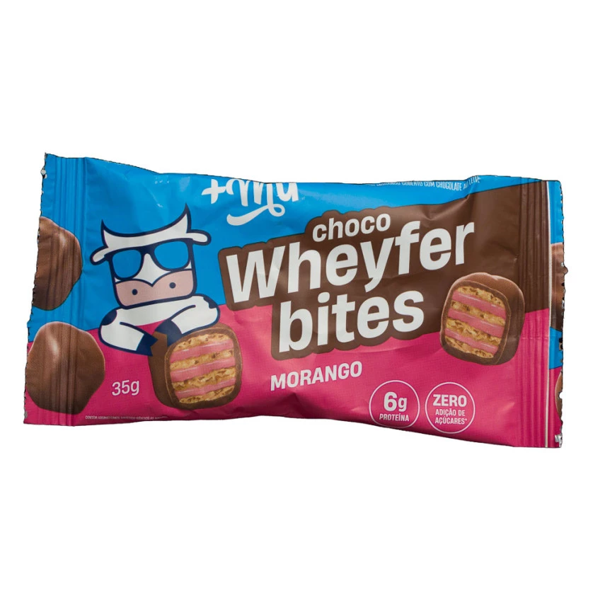 Barrinha Chocowheyfer Bites Morango MAIS MU 35g