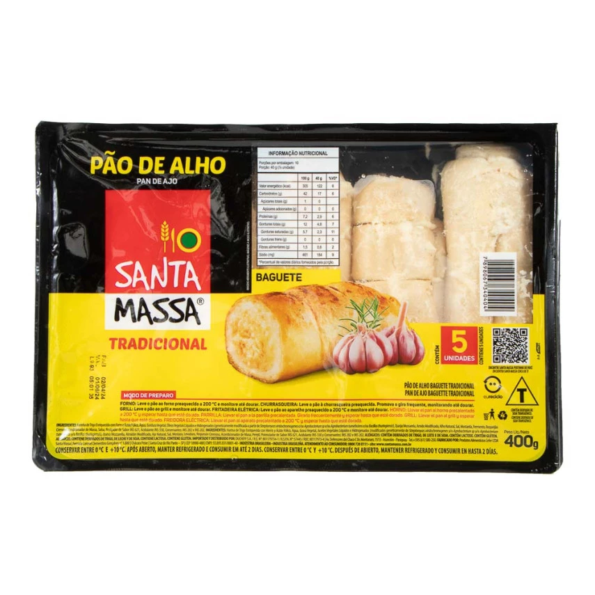 Pão de Alho Tradicional SANTA MASSA 400g