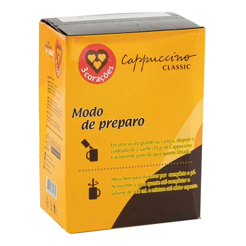 CAPPUCCINO CLASSIC 3 CORACOES 200G SACHET