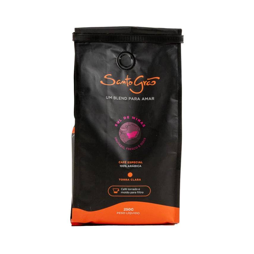 Café Especial Torrado e Moído Sul de Minas SANTO GRÃO 250g