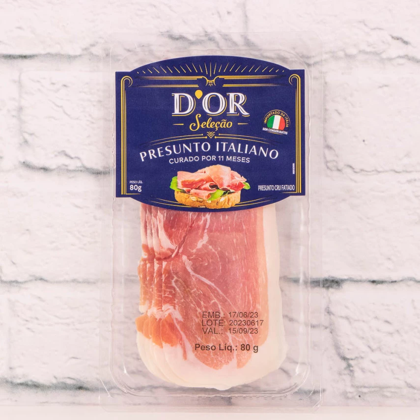 Presunto Cru Italiano Fatiado Importado DOR 80g