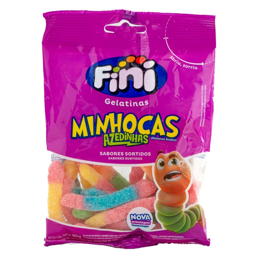 Bala de Gelatina Minhoca azedinhas FINI 100g