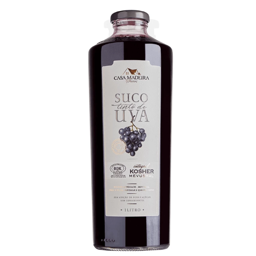 Suco de Uva Tinto Integral Kosher CASA MADEIRA 1l
