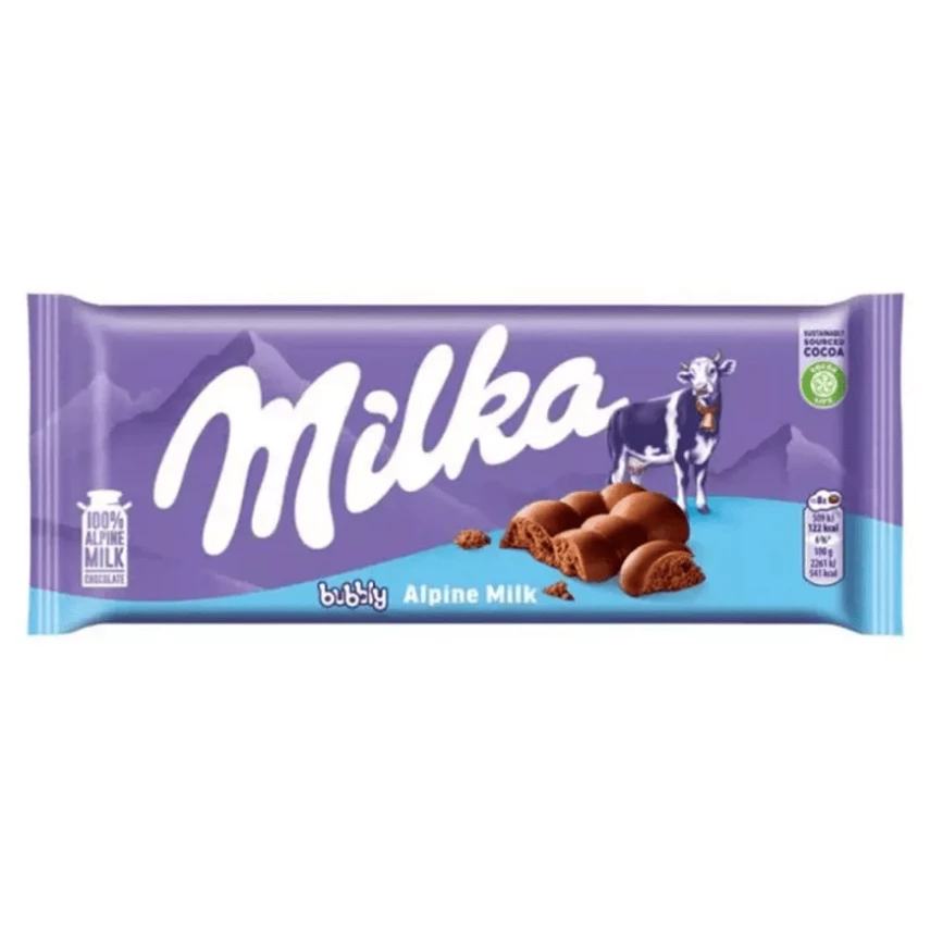 CHOC MILKA BUBBLY AO LEITE 90G