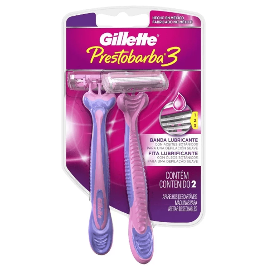 Aparelho Prestobarba 3 Lâminas Feminino GILLETTE 2 Unids 