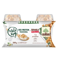 Iogurte Veg Protein tradicional com Granola Mãe Terra VIDA VEG 230g
