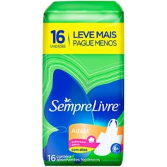Absorvente Adapt Especial com Abas SEMPRE LIVRE 16Unids