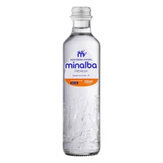Água Mineral Natural Premium Com Gás em Vidro MINALBA 300ml