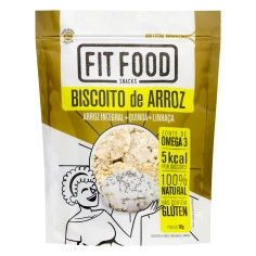 Biscoito de Arroz Integral Quinoa e Linhaça FIT FOOD 90g