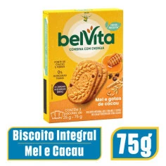 Biscoito Integral Mel e Gotas de Cacau BELVITA 75g