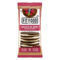 Biscoito de Arroz Chocolate Amargo Integral FIT FOOD 60g