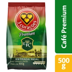 Café Torrado e Moído Premium Estrada Real 3 CORAÇÕES 500g