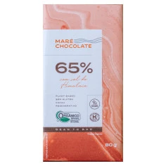 Chocolate 65% Açúcar Demerara e Sal Rosa MARÉ 80g